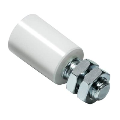 Comunello nylon roller wit - Elektrolytisch verzinkte as en moeren