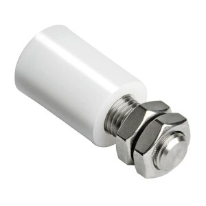 Comunello Führungsrolle aus weißem Nylon – Ø30 mm – Achse und Muttern aus Edelstahl 304