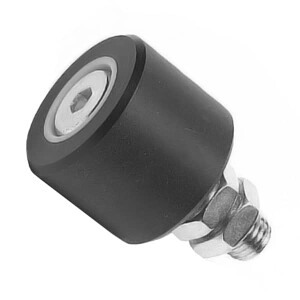 Comunello schwarze Gummi-Führungsrolle – Ø50 mm – galvanisch verzinkt