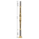 Grande Forge hoofdbaluster Royal verguld 35 mm / L= 1200 mm