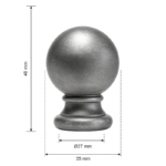 Grande Forge paalkop verzinkt 35×48 mm – Ø27mm