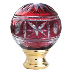 Grande Forge ZierKopff bleikristal rot – weiß – Messing Ø54mm