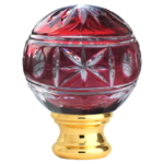 Grande Forge sierkop bleikristal rood-wit - Verguld Ø54 mm