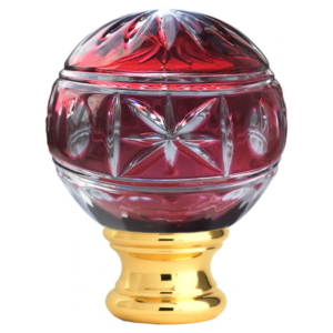 Grande Forge ZierKopff bleikristal rot – weiß – Vergoldet Ø54mm