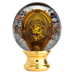 Grande Forge ZierKopff geblasenes Glas – Vergoldet Ø54mm – Amber