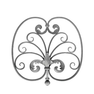 Grande Forge Schmiedeeisen Zierornament – 430 × 470 mm – 16 × 8 + Ø8 mm