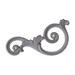 Grande Forge verzinktes Schmiedeeisen Zierornament – 235 × 130 mm – Rechts