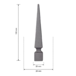 Hekpunt 25x155 mm - Voet 25 mm