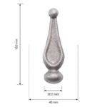 Hekpunt 40x150 mm - Ø33 mm