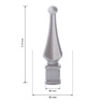 Hekpunt 50×210 mm – Voet 40 mm