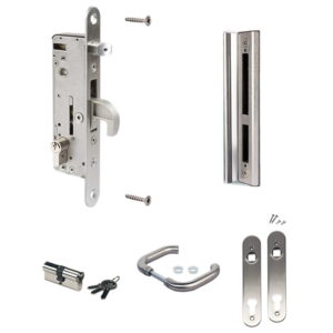 Locinox H-Metal set- Einsteckschloss, Drückergarnitur-Zylinder-Türschilder-Schlossfänger