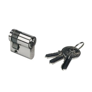 Locinox Halbe Zylinder – 37mm – Nickel – Einseitiger Schlüssel – Einseitiger Blindschlüssel + 3 Schlüssel
