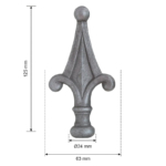 Grande Forge hekpunt 63×125 mm – Ø24 mm