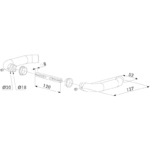 Maatvoering Locinox 3006I-H RVS klinkstel 120 mm stift