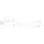 Maatvoering Locinox 3006J-H klinkstel met 120 mm stift