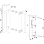 Maatvoering Locinox Emissa elektrische slotvanger