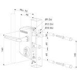 Maatvoering Locinox LAKQ-U2 industrieel poortslot