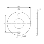 Schijf met gaten Ø 100x6 mm; 2xØ 11 mm; Ø 43 mm
