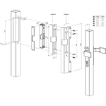Maatvoering Locinox Intralec elektrische inbouwslotvanger voor locinox insteeksloten