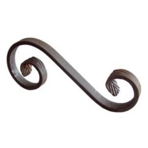 Schmiedeeisen S-Schnörkel 270 x 110 x 65 mm / Flachstahl 12 x 6 mm