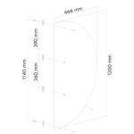 Maatvoering Locinox SHROUD halve maan afschermplaat