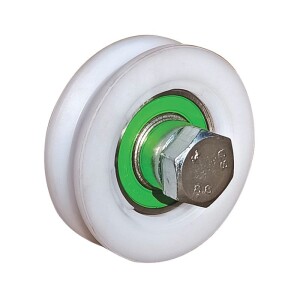 Nylon-Laufrolle für Schiebetore mit Rundnut – Ø20 mm – 80 mm – einfach kugelgelagert