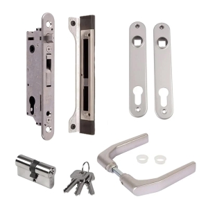 Locinox FIFTYLOCK set –Einsteckschloss, Drückergarnitur-Zylinder-Türschilder-Schlossfänger