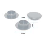 Del ponti ronde afdekkap zwart maatvoering 18 mm