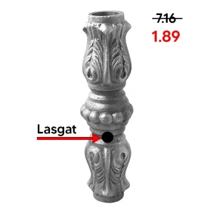 Grande Forge Zierhülse 138 x 37mm Loch Ø18mm – Gusseisen – Mit Schweißloch – Ohne Sicherungsschraube