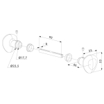 Locinox 3006RB klinkstel – RAL9005 - Ronde knop