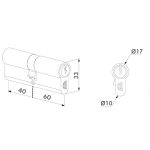 Locinox ongelijkzijdige cilinder 40-60 mm