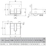 Maatvoering Comunello eindwiel XL - Voor looprail 345XL