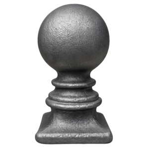 Pfostenkappe mit Kugel und quadratischer Basis