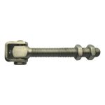 RVS poortscharnier M20 - RVS beugel en 2 platte moeren - 140 mm