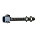RVS poortscharnier M20 - Stalen beugel en 2 platte moeren - 140 mm