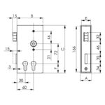 AMF slotkast met slot - 40 mm - Dubbele cilinder