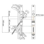 maatvoering Locinox drillfix gereedschapskoffer met boorkaliber voor opbouw poortsloten en slotvangers