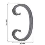 Maatvoering Grande Forge stalen sierkrul - C-krul - Serie C- 110