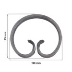 Maatvoering Grande Forge stalen sierkrul - C-krul - Serie R- 110