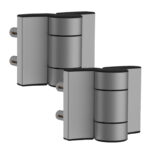Locinox DINO-2 poortscharnieren - Dubbel gelagerd 180graden set zilver (1)