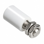 Comunello nylon geleiderol wit - Ø30 en 39 mm - RVS 304 as en moeren